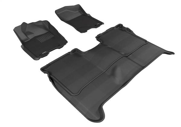 3D MAXpider - 3D MAXpider KAGU Floor Mat (BLACK) compatible with NISSAN TITAN CREW CAB 2009-2015 - Full Set