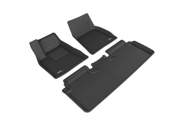 3D MAXpider - 3D MAXpider KAGU Floor Mat (BLACK) compatible with TESLA MODEL S 2012-2014 - Full Set