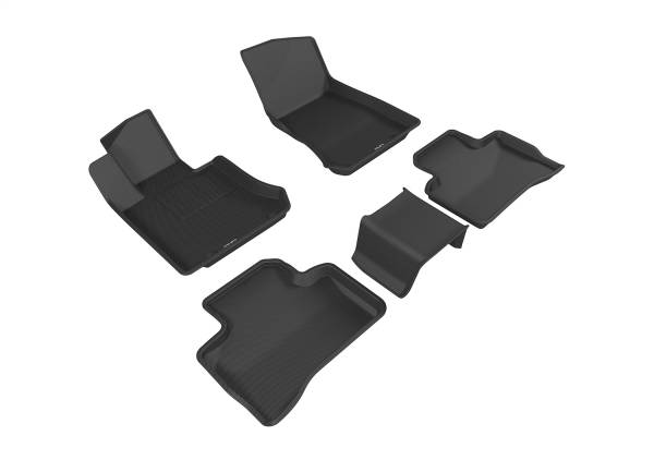3D MAXpider - 3D MAXpider KAGU Floor Mat (BLACK) compatible with MERCEDES-BENZ GLC SUV/COUPE (X205/C253) 2016-2023 - Full Set