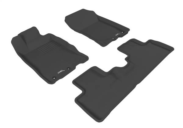 3D MAXpider - 3D MAXpider KAGU Floor Mat (BLACK) compatible with HONDA INSIGHT 2010-2014 - Full Set