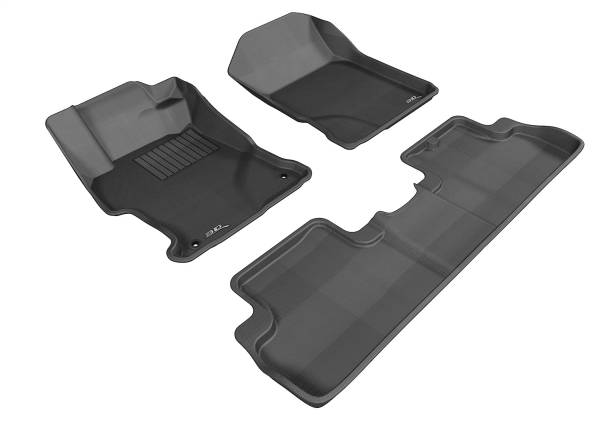 3D MAXpider - 3D MAXpider KAGU Floor Mat (BLACK) compatible with HONDA CIVIC COUPE 2012-2013 - Full Set