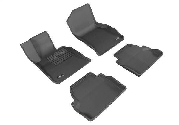 3D MAXpider - 3D MAXpider KAGU Floor Mat (BLACK) compatible with BMW 4 SERIES COUPE (F32) RWD 2014-2020 - Full Set