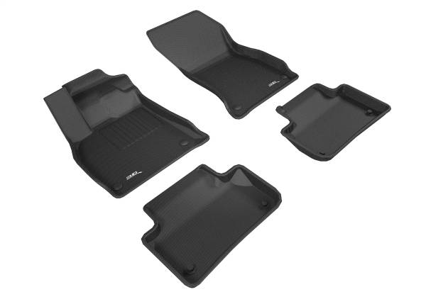 3D MAXpider - 3D MAXpider KAGU Floor Mat (BLACK) compatible with AUDI Q5/SQ5/Q5/SQ5 SPORTBACK/PHEV 2018-2024 - Full Set