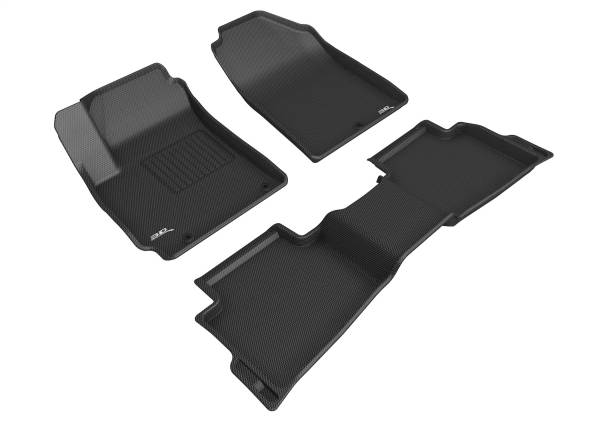 3D MAXpider - 3D MAXpider KAGU Floor Mat (BLACK) compatible with KIA SELTOS 2021-2024 - Full Set