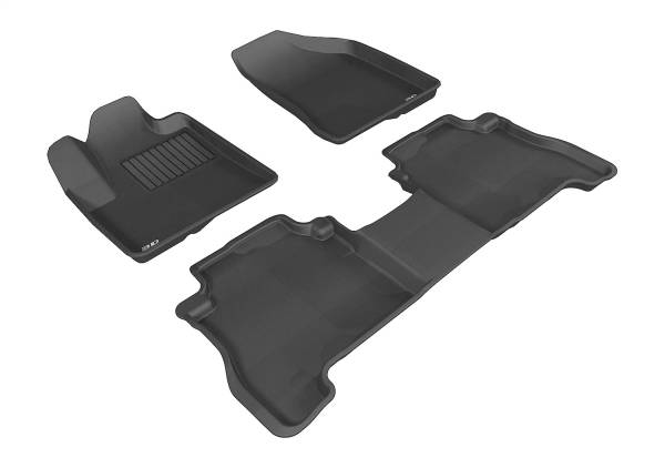 3D MAXpider - 3D MAXpider KAGU Floor Mat (BLACK) compatible with HYUNDAI SANTA FE 2007-2009 - Full Set