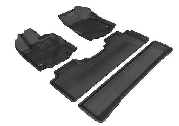 3D MAXpider - 3D MAXpider KAGU Floor Mat (BLACK) compatible with HONDA RIDGELINE 2006-2014 - Full Set