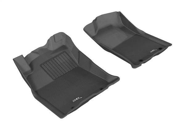 3D MAXpider - 3D MAXpider KAGU Floor Mat (BLACK) compatible with TOYOTA TACOMA DOUBLE CAB 2012-2015 - Front Row