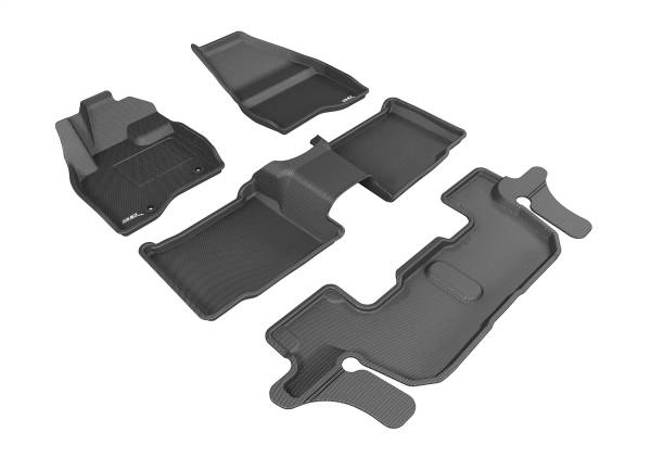 3D MAXpider - 3D MAXpider KAGU Floor Mat (BLACK) compatible with FORD EXPLORER 2015-2016 - Full Set