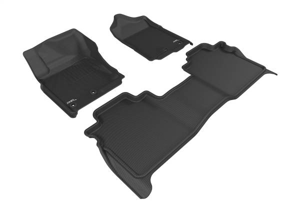 3D MAXpider - 3D MAXpider KAGU Floor Mat (BLACK) compatible with NISSAN TITAN CREW CAB 2016-2024 - Full Set
