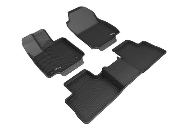 3D MAXpider - 3D MAXpider KAGU Floor Mat (BLACK) compatible with TOYOTA RAV4 HYBRID/VENZA 2019-2024 - Full Set