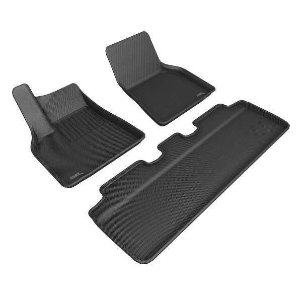 3D MAXpider - 3D MAXpider KAGU Floor Mat (BLACK) compatible with TESLA MODEL Y 2020-2020 - Full Set