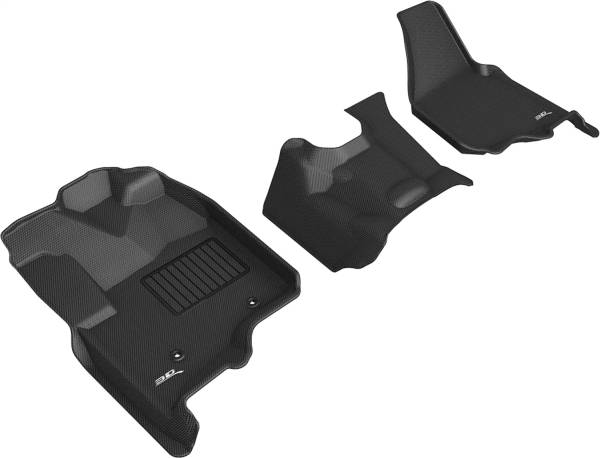 3D MAXpider - 3D MAXpider KAGU Floor Mat (BLACK) compatible with FORD F-250/35/45 SUPERCAB/SUPERCREW 2012-2016 - Front Row