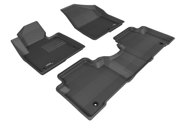 3D MAXpider - 3D MAXpider KAGU Floor Mat (BLACK) compatible with HYUNDAI SANTA FE SPORT 2013-2018 - Full Set