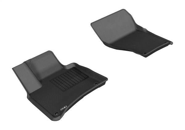 3D MAXpider - 3D MAXpider KAGU Floor Mat (BLACK) compatible with PORSCHE/VOLKSWAGEN CAYENNE/VOLKSWAGEN TOUAREG 2011-2018 - Front Row