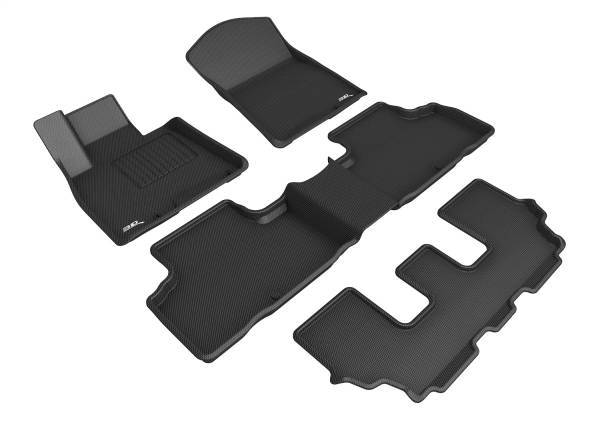 3D MAXpider - 3D MAXpider KAGU Floor Mat (BLACK) compatible with GENESIS GV80 7-SEAT 2021-2024 - Full Set