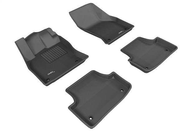 3D MAXpider - 3D MAXpider KAGU Floor Mat (BLACK) compatible with AUDI A3/S3 SEDAN/A3 E-TRON/RS 3 2015-2020 - Full Set