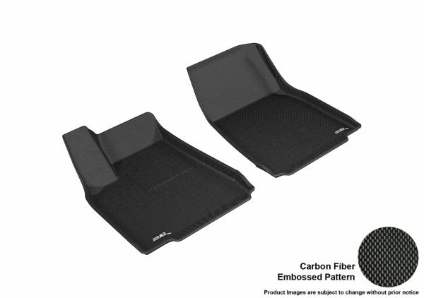 3D MAXpider - 3D MAXpider KAGU Floor Mat (BLACK) compatible with TESLA MODEL X 2016-2021 - Front Row