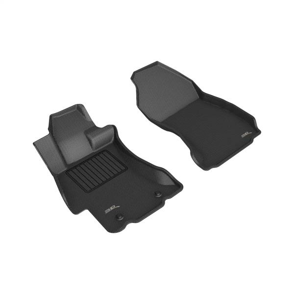 3D MAXpider - 3D MAXpider KAGU Floor Mat (BLACK) compatible with SUBARU IMPREZA/XV CROSSTREK/WRX/STI 2012-2021 - Front Row