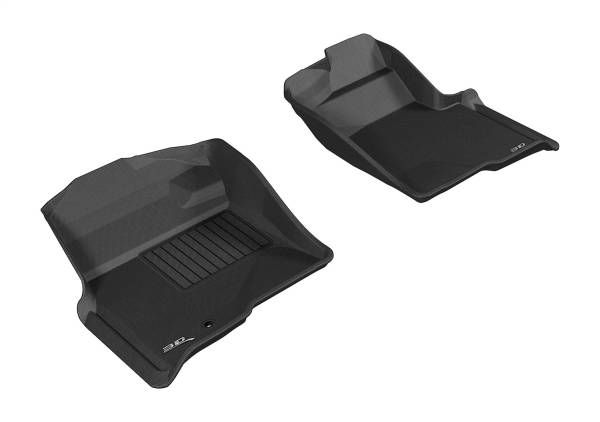 3D MAXpider - 3D MAXpider KAGU Floor Mat (BLACK) compatible with FORD F-150 REG/SPR CAB/SPRCREW 2009-2010 - Front Row