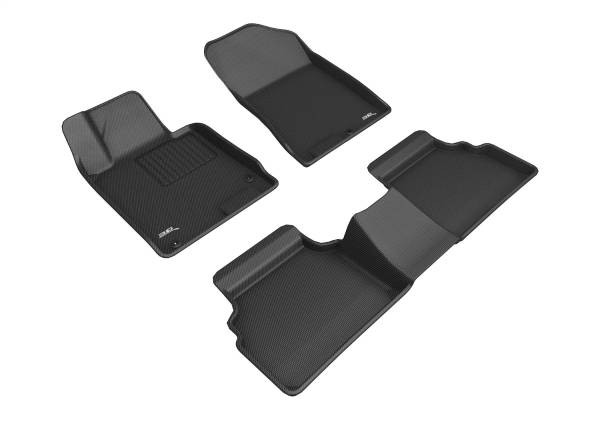 3D MAXpider - 3D MAXpider KAGU Floor Mat (BLACK) compatible with HYUNDAI SONATA 2020-2023 - Full Set