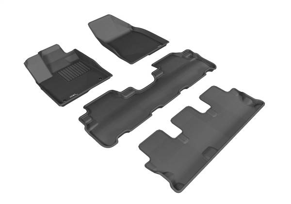 3D MAXpider - 3D MAXpider KAGU Floor Mat (BLACK) compatible with TOYOTA HIGHLANDER 2014-2019 - Full Set