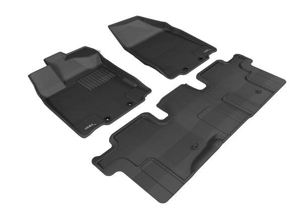 3D MAXpider - 3D MAXpider KAGU Floor Mat (BLACK) compatible with NISSAN PATHFINDER 2013-2020 - Full Set