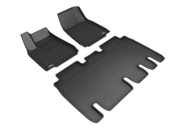 3D MAXpider - 3D MAXpider KAGU Floor Mat (BLACK) compatible with TESLA MODEL X 5-SEAT 2016-2021 - Full Set
