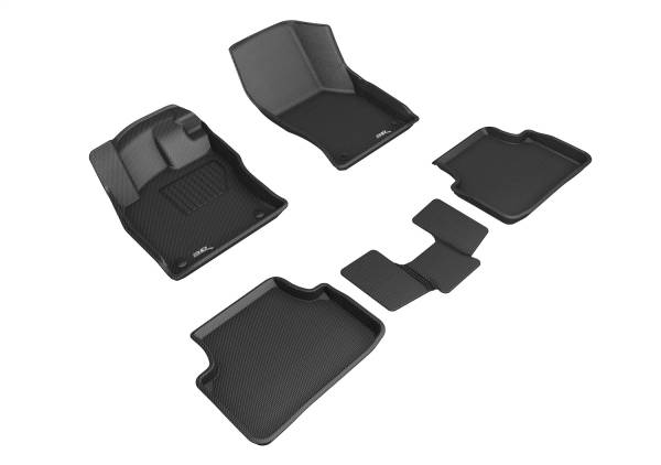 3D MAXpider - 3D MAXpider KAGU Floor Mat (BLACK) compatible with VOLKSWAGEN JETTA 2019-2024 - Full Set