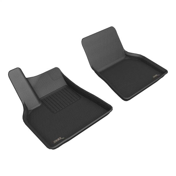 3D MAXpider - 3D MAXpider KAGU Floor Mat (BLACK) compatible with TESLA MODEL Y 2020-2020 - Front Row