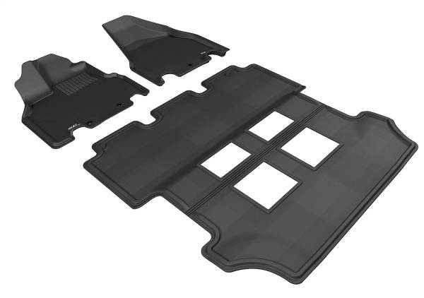 3D MAXpider - 3D MAXpider KAGU Floor Mat (BLACK) compatible with HONDA ODYSSEY EX 2011-2017 - Full Set