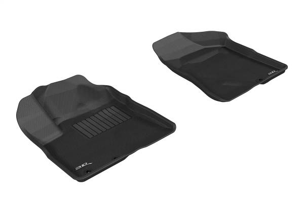3D MAXpider - 3D MAXpider KAGU Floor Mat (BLACK) compatible with KIA SORENTO 7-SEATS 2011-2013 - Front Row