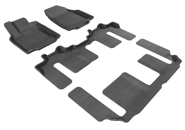 3D MAXpider - 3D MAXpider KAGU Floor Mat (BLACK) compatible with MAZDA CX-9 2007-2015 - Full Set
