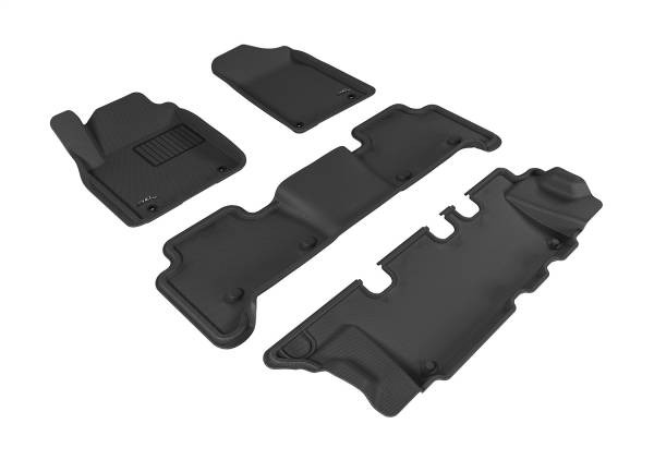 3D MAXpider - 3D MAXpider KAGU Floor Mat (BLACK) compatible with INFINITI QX80/QX56 2014-2024 - Full Set