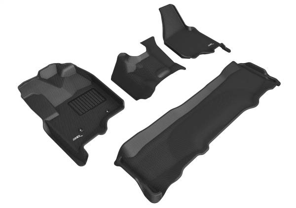 3D MAXpider - 3D MAXpider KAGU Floor Mat (BLACK) compatible with FORD F-250/350/450 SUPERCREW 2012-2016 - Full Set