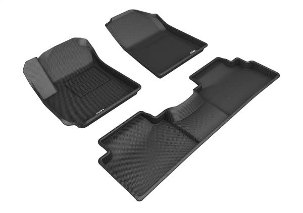 3D MAXpider - 3D MAXpider KAGU Floor Mat (BLACK) compatible with KIA SOUL 2020-2023 - Full Set