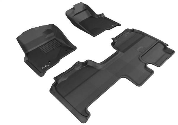 3D MAXpider - 3D MAXpider KAGU Floor Mat (BLACK) compatible with FORD F-150 SUPERCAB 2010-2014 - Full Set