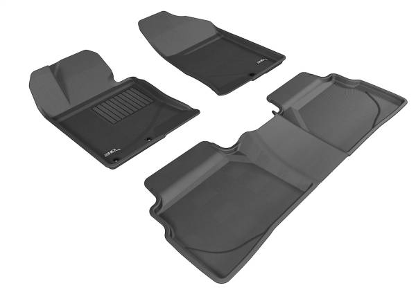 3D MAXpider - 3D MAXpider KAGU Floor Mat (BLACK) compatible with HYUNDAI SONATA/2015 SONATA HYBRID 2011-2015 - Full Set