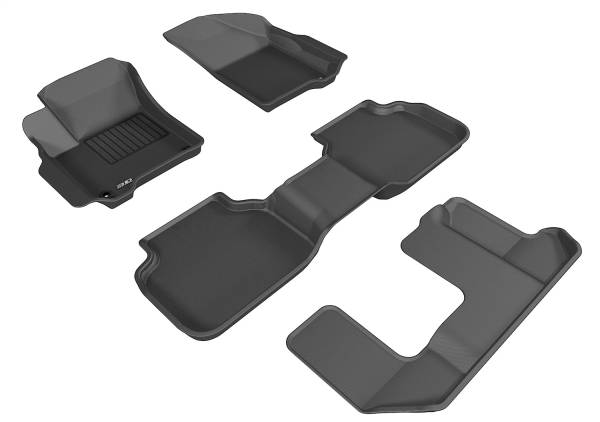 3D MAXpider - 3D MAXpider KAGU Floor Mat (BLACK) compatible with DODGE JOURNEY 2012-2020 - Full Set