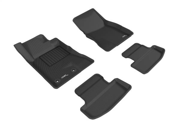 3D MAXpider - 3D MAXpider KAGU Floor Mat (BLACK) compatible with FORD MUSTANG 2015-2024 - Full Set