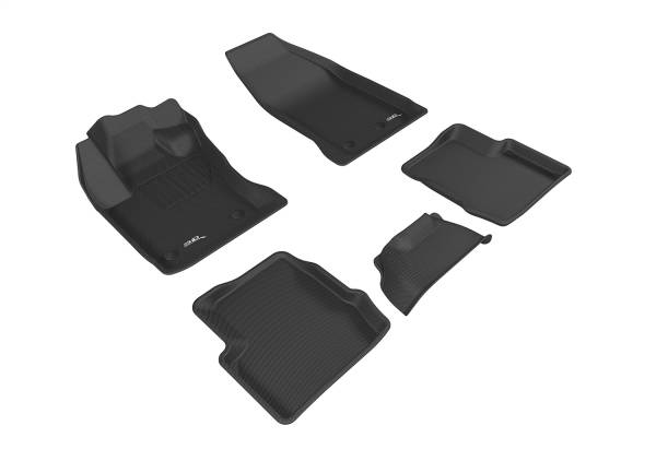 3D MAXpider - 3D MAXpider KAGU Floor Mat (BLACK) compatible with FIAT 500X 2015-2023 - Full Set