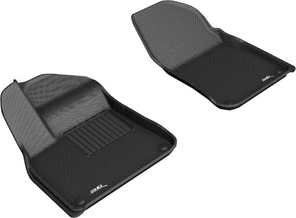 3D MAXpider - 3D MAXpider KAGU Floor Mat (BLACK) compatible with PORSCHE CAYENNE SUV/COUPE/GTS 2019-2024 - Front Row