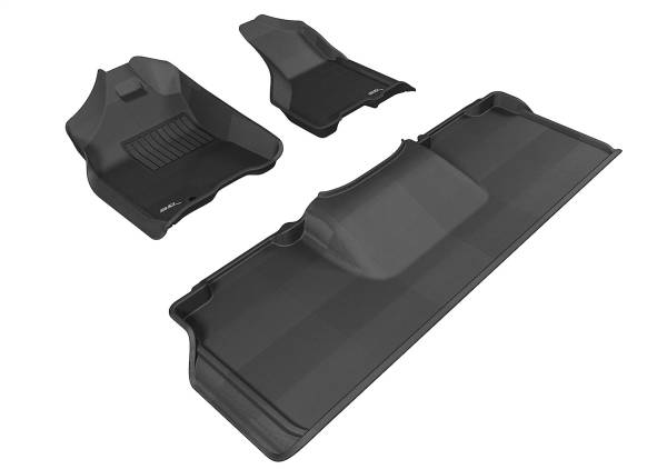 3D MAXpider - 3D MAXpider KAGU Floor Mat (BLACK) compatible with DODGE RAM 2500/3500 MEGA CAB 2010-2012 - Full Set