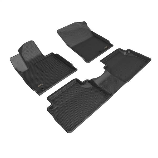 3D MAXpider - 3D MAXpider KAGU Floor Mat (BLACK) compatible with HYUNDAI SANTA FE 2021-2023 - Full Set