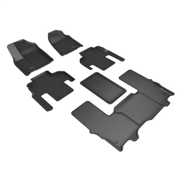 3D MAXpider - 3D MAXpider KAGU Floor Mat (BLACK) compatible with JEEP WAGONEER 2022-2024 - Full Set