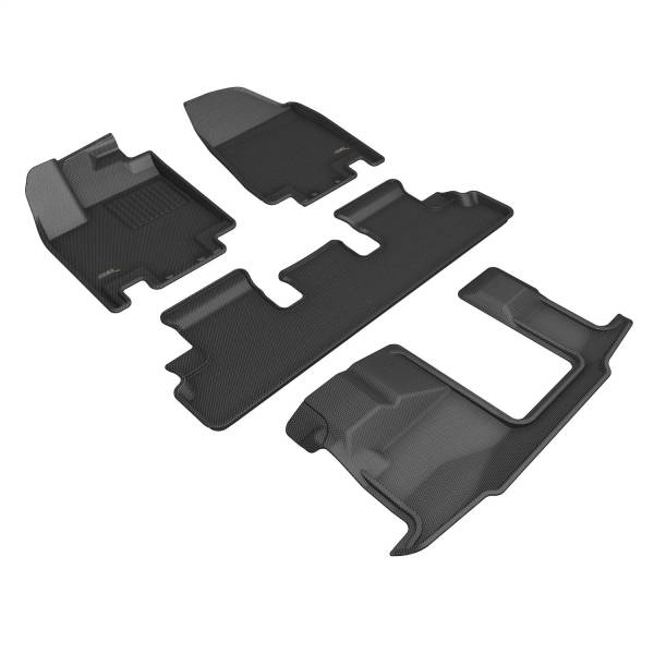 3D MAXpider - 3D MAXpider KAGU Floor Mat (BLACK) compatible with NISSAN PATHFINDER 2022-2024 - Full Set