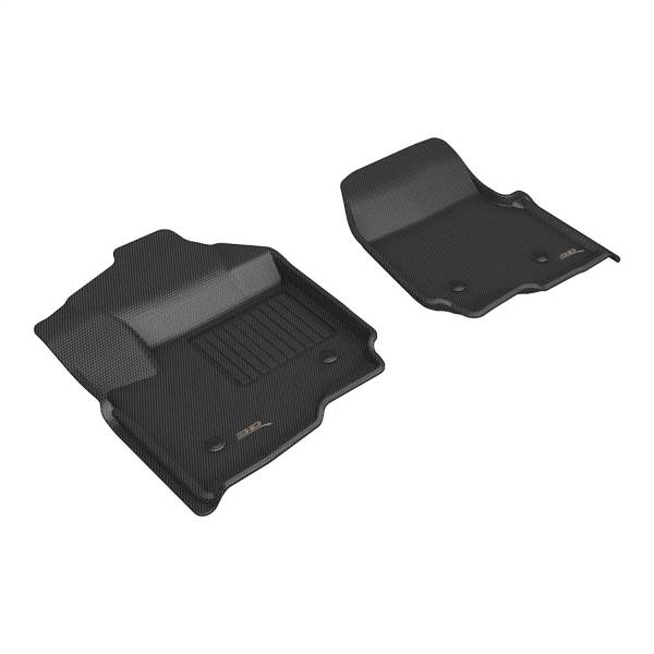 3D MAXpider - 3D MAXpider KAGU Floor Mat (BLACK) compatible with FORD F 250 SUPERCAB 2023-2024 - Front Row