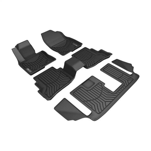 3D MAXpider - 3D MAXpider MAXTRAC Floor Mat (BLACK) compatible with MAZDA CX-9 7-SEATS 2016-2023 - Full Set