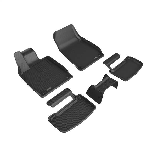 3D MAXpider - 3D MAXpider KAGU Floor Mat (BLACK) compatible with AUDI E-TRON GT 2022-2024 - Full Set