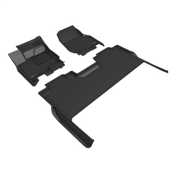 3D MAXpider - 3D MAXpider KAGU Floor Mat (BLACK) compatible with FORD F-150 SUPER CREW 2022-2024 - Full Set