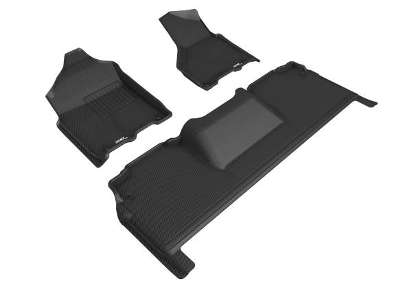 3D MAXpider - 3D MAXpider KAGU Floor Mat (BLACK) compatible with DODGE RAM 2500 MEGA CAB 2019-2024 - Full Set